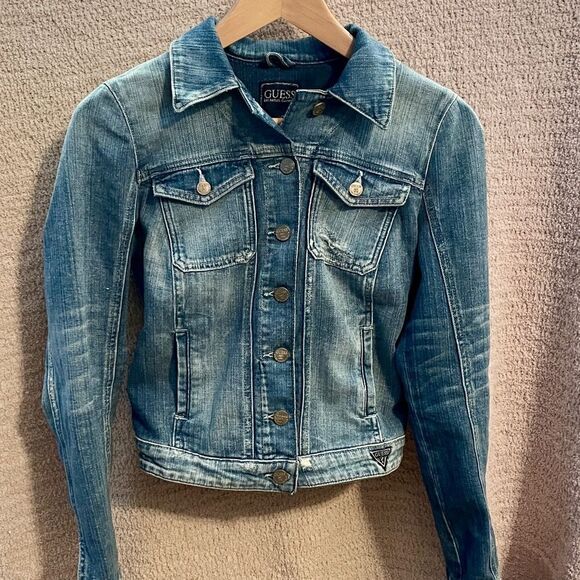 GUESS Jeans Fitted Jean Jacket - Picture 1 of 8